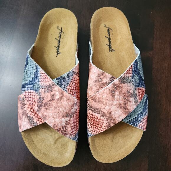 Free People Sidelines Flatform Platform Slide Sandals Candy Size 41 - Picture 3 of 6